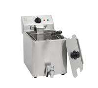 METRO Professional Friggitrice Elettrica GDF3008, Acciaio Inox, 8L, 3250W, Riscaldamento Rapido, con Coperchio, Pannello Comandi Estraibile, Termostato di Sicurezza, Zona Fredda