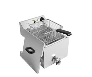 METRO Professional Friggitrice GDF1010, Acciaio Inox, 8.1 kW, 10 l, con Coperchio, Maniglie in Plastica Termoresistente, Argento