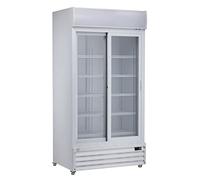 METRO Professional Frigorifero GSC3800 con 2 porte in vetro, bianco, 690L, 680W, 220-240V, illuminazione a LED, 10 ripiani regolabili, con serratura, 4 ruote, ideale per attività gastronomiche