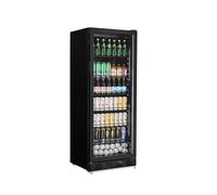 METRO Professional Frigorifero per Bevande GSC4280B, Metallo/Vetro, 59.5 x 54.5 x 159 cm, 280L, Raffreddamento Ventilato, 210W, con Serratura, Nero
