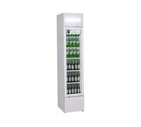 METRO Professional Frigorifero Slim per Bevande GSC2133, 133L, 200 W, 5 Ripiani Regolabili, Illuminazione LED, Serratura, Bianco (Bianco, 133 L)