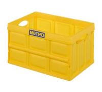 METRO Professional Scatola pieghevole senza coperchio, 46 litri, 53 x 36 x 29,5 cm, scatola per il trasporto, giallo, polipropilene, contenitore per il trasporto, max. 40 kg, giallo, pieghevole, per
