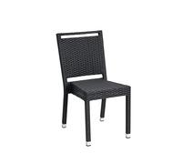 METRO Professional Sedia da Esterno Barbados, Alluminio/Rattan Sintetico, Impilabile, Ideale per Ristorante e Giardino, Nero