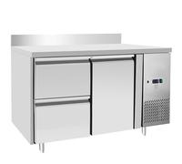 METRO Professional Tavolo refrigerato GCC21002D-BS, acciaio inox, 136 x 70 x 85 cm, 135 L, raffreddamento ad aria, argento