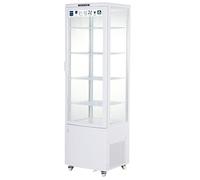METRO Professional Vetrina Panoramica Refrigerata GGC3235B, 235 L, 4 Ripiani Regolabili, Illuminazione LED, con Rotelle, Bianco