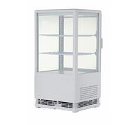 METRO Professional Vetrina refrigerata GGC2058, 42,8 x 38,6 x 81 cm, 58 L, 2 ripiani regolabili, illuminazione a LED, bianco