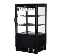 METRO Professional Vetrina refrigerata GGC2058B, 42,8 x 38,6 x 81 cm, 58 L, 2 ripiani regolabili, illuminazione a LED, nero