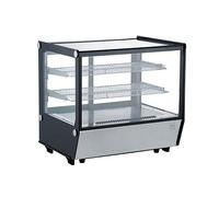 METRO Professional Vetrina Refrigerata Orizzontale GCV1120R, Acciaio Inox/Vetro, 120 L, Raffreddamento Ventilato, 160 W, 2 Ripiani, Argento/Nero