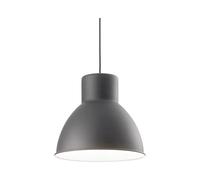 Sospensione Industrial-Minimal Metro Metallo Grigio 1 Luce E27