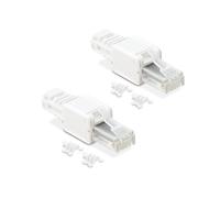 Metronic 395202-2 connettori di rete RJ45 per cavo LAN CAT5e, CAT6a, CAT7 UTP, router, portatile, montaggio senza attrezzi, compatibile AWG 23-26