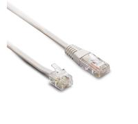 Metronic 395231 Cavo telefonico RJ45/RJ11 maschio/maschio, 1,8 m, per modem, router, fax, compatibile NF C15-100, bianco
