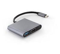 Metronic 395293 - Adattatore da USB C a HDMI, adattatore multiporta tipo C a 4 K HDMI 3 in 1 USB C Hub, convertitore da USB C a HDMI con USB 3.0 e di ricarica PD Tipo C