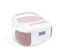 Metronic 477185 - Lettore CD radio portatile Bluetooth Eden, MP3 con porta USB, lettore di schede micro SD, stazione radio CD, colore: rosa