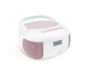 Metronic 477185 - Lettore CD radio portatile Bluetooth Eden, MP3 con porta USB, lettore di schede micro SD, stazione radio CD, colore: rosa