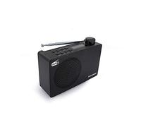 METRONIC 477231 Radio digitale DAB+ e FM RDS con uscita cuffie, doppio allarme e batteria integrata con autonomia di 7 ore - Nero