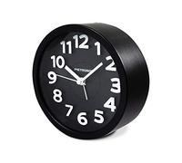 Metronic 477306 Classic Sveglia Analogica con Movimento al Quarzo, Nero