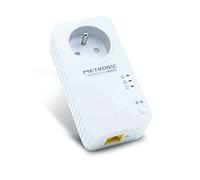 Metronic 495466 Presa CPL netsocket 600 MB/s con 1 porta Fast Ethernet 100 MB/s e presa estraibile