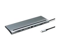 METRONIC Adattatore USB-C 11 in 1, docking station HDMI VGA RJ45 SD Micro SD, USB-C PD 100 W, porta di ricarica, uscite audio/video, PC portatile - 395297