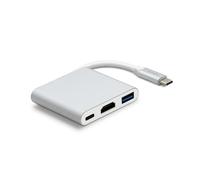 METRONIC Adattatore USB-C 3 in 1 METRONIC, HDMI 4K, USB tipo A, 100 W, compatto e leggero - 395296