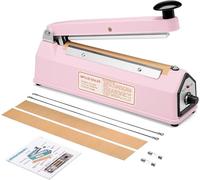 METRONIC Sigillatrice a impulsi, 20,3 cm, termosaldatrice manuale per sacchetti di plastica, sigillatrice termoretraibile, resistente, con kit di riparazione (rosa)
