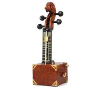 Metronomo artigianale in legno massello, design vintage ispirato al violino con accenti dorati, movimento meccanico di precisione e finitura Luxe Violin-Maker, realizzato artigianalmente per musicisti