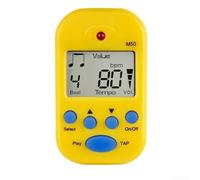 Metronomo digitale, mini metronomo a clip, con display LCD digitale, regolabile 0-9 e tempo 30-280 BPM, per chitarra, pianoforte, violino (giallo)