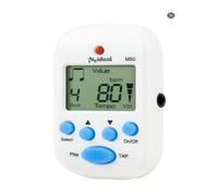 Metronomo digitale portatile LCD, metronomo elettronico clip-on per chitarra, pianoforte, violino, battito regolabile e tempo (bianco)