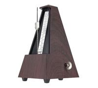 Metronomo meccanico classico con campana, tempo 40-208 BPM, 0-2-3-4-6 battiti, custodia in ABS con venature del legno nero, comodo suono a clic, applicabile a pianoforte, chitarra, tamburo, violino