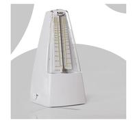 Metronomo meccanico per pianoforte, chitarra, violino e batteria, regolabile 40-208 BPM, dispositivo ritmico a carica con suono click & Bell (bianco)