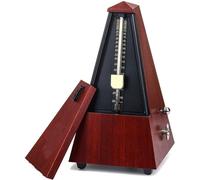 Metronomo meccanico, tipo torre metronomo for chitarra campana anello pianoforte violino ritmo pendolo meccanico for pianoforte chitarra tamburo suono campanello a clic(Color:Mahogany)
