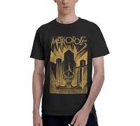 Metropolis, Fritz Lang, 1926 - Vintage Movie Poster, b&w T-Shirt Mens Clothing Fitted t Shirts for Men T-Shirt Black XL