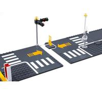 Metropolis Road Base Plate DIY City Building Set | Strade Modulari, Semafori Inclusi, 3 Configurazioni DIY, Lampioni e Segnali, Compatibile con Mattoncini