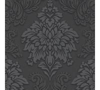 Metropolitan Storie Lizzy Londra 3D Barocco Damascato Floreale Parati - Grey Red