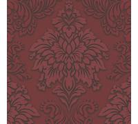 Metropolitan Storie Lizzy Londra 3D Barocco Damascato Floreale Parati - Grey Red
