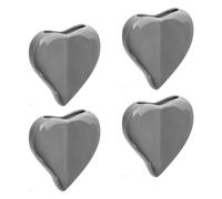 Metrox Set di 4 umidificatori a forma di cuore, in ceramica, per il fissaggio al termosifone, colore grigio, diffusore di acqua a1510