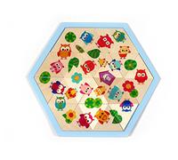 Mettendo i gufi del gioco, 34 parti del puzzle di legno del bambino di 250 x 250 x 20 puzzle