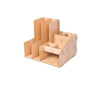 METTEOR Libreria, Contenitore per cartelle, scaffale Multistrato, Supporto per Libri, Cestino per Documenti da Ufficio (Colore Legno)