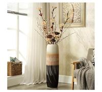 METTEOR Vaso da Terra Alto in Ceramica, Vaso Rustico in Ceramica Fatto a Mano, Vaso Extra Large per la Decorazione della casa, Contenitore per delicati Rami Decorativi e Fiori secchi, nero-80 cm (ne