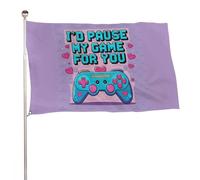 "METTEREI IN PAUSA IL MIO GIOCO PER TE" 3x5 piedi, resistente striscione decorativo per esterni, bandiere di benvenuto per patio, bandiere primaverili per cortile
