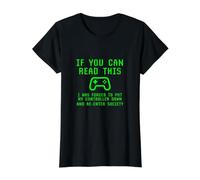 Metti Giù Il Controller Rientra nella società Video Gamer Scherzo di Gioco Maglietta con Stampa Grafica Economica, Donna, Nero, M