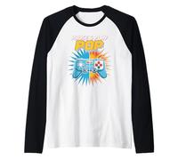 Metti in Pausa e Gioca Pop Cultura Pop Retro Videogioco Maglia con Maniche Raglan