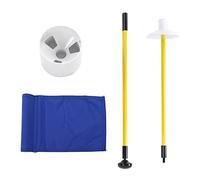 Metti la bandiera verde | Polo staccabile 2 - sezione con fori di scarico | Tazza da foro per allenamento interno/esterno | Flag in nylon da 32,7 pollici (Blue)
