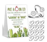 Metti un anello su di esso giochi di addio al nubilato con anelli-un cartello e 50 anelli, non dire sposa o gioco di nozze, addio al nubilato e giochi di addio al nubilato per ospiti, decorazioni per