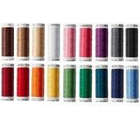Mettler Filo da Ricamo Poly Sheen® - Filo da Ricamo antistrappo in Poliestere trilobato al 100%, per Macchina da Cucire e Ricamo a Mano - Bobine da 18 x 200 m, Colori Assortiti