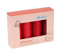 Mettler Seralon n. 100 - Kit di 4 rocchetti, 200 m, colore: Rosso