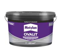 Metylan Ovalit, Adesivo Bianco in Pasta per Parati, Tessuti Murali, Juta, Fibra di Vetro, Fogli di Plastica Metallizzati, Fogli in PVC con Retro in Tessuto, Trasparente da asciutto, Secchio da 5Kg
