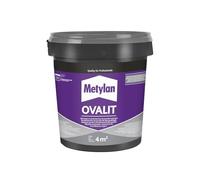 Metylan Ovalit, Adesivo Bianco in Pasta per Parati, Tessuti Murali, Juta, Fibra di Vetro, Fogli di Plastica Metallizzati, Fogli in PVC con Retro in Tessuto, Trasparente da Asciutto, Secchio da 750g