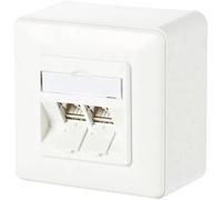 BTR 130B11D20002 - Modulo CAT. 6A 2 porte 180° AP bianco puro