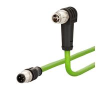 METZ CONNECT 142M2X1B010 M12 - Cavo Patch Cat 6a S/FTP, 1,00 m, Colore: Verde