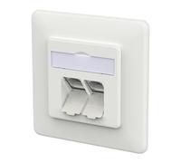 METZ CONNECT E-DAT C6A IDC - Scatola a 2 porte, UP, colore: Bianco traffico